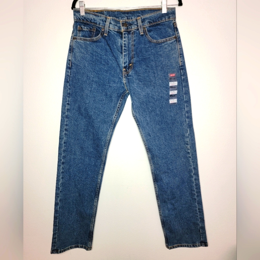 Levi's Men's 505 Blue Jeans Regular Straight Stretch Size Waist 30 Length 32 (1)